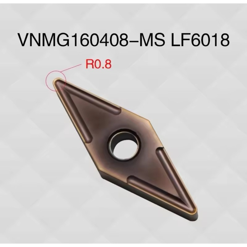 เม็ดมีด INSERTS V16 เม็ดสองหน้า VNMG160404-MS LF6018 VNMG160408-MS LF6018 มุม 04 08 กัดสแตนเลส ยี่ห้อ DESKAR - รูปที่ 6