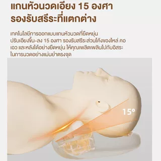 breo P2 หมอนนอนนวดคอและเอว Neck & Waist Massager หัวนวดทรงอุ้งเท้าแมว แกนหัวนวดกระดกขึ้น-ลง 15° นวดลึกถึงกล้ามเนื้อคอ