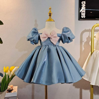 ชุดราตรี/ชุดออกงานเด็กผู้หญิง สีฟ้า 55.