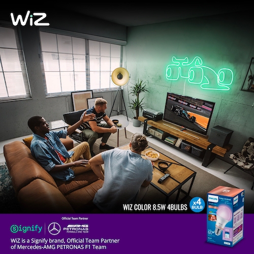[แพ็ค 4] WiZ White Color Ambiance E27 Bulb หลอดไฟอัจฉริยะเปลี่ยนสีได้ 16 ล้านสี 8.5W / 13W ขั้ว E27