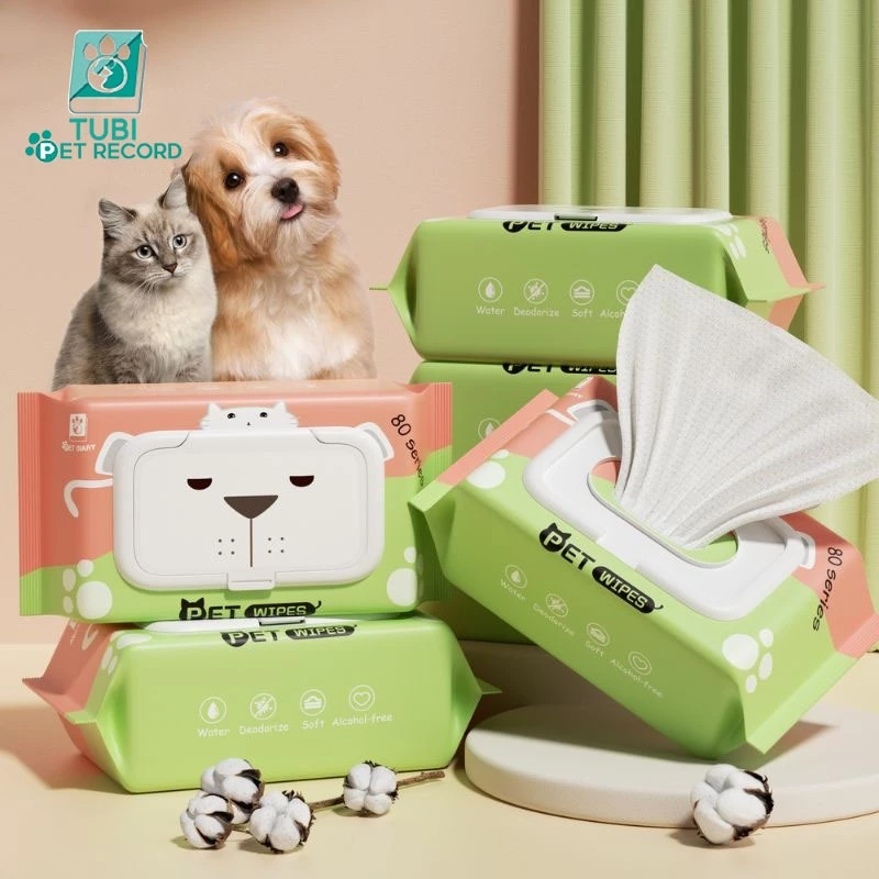 TUBI ผ้าเช็ดทำความสะอาดสัตว์เลี้ยง แมว-สุนัข อ่อนโยน กลิ่นหอม