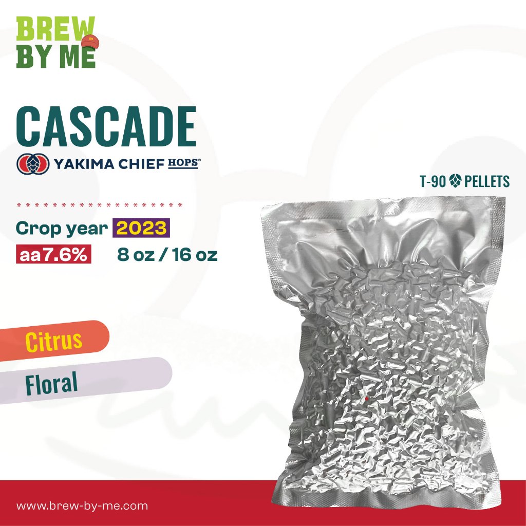 ฮอปส์ Cascade (US) 8oz หรือ 16oz PELLET HOPS (T90) โดย Yakima Valley Hops | ทำเบียร์ Homebrew
