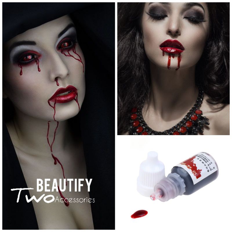 เลือดปลอม 5 ml เลือดฮาโลวีนคอสเพลย์เลือดแวมไพร์ Ultra -realistic สำหรับตกแต่งร่างกายวันฮาโลวีน