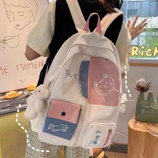 กระเป๋าเป้สะพายหลังสําหรับนักเรียนฮาราจูกุกระเป๋าเป้สะพายหลังนักเรียนมัธยมต้นตุ๊กตาเดินทางกระเป๋าเป้สะพายหลัง (NL-17)