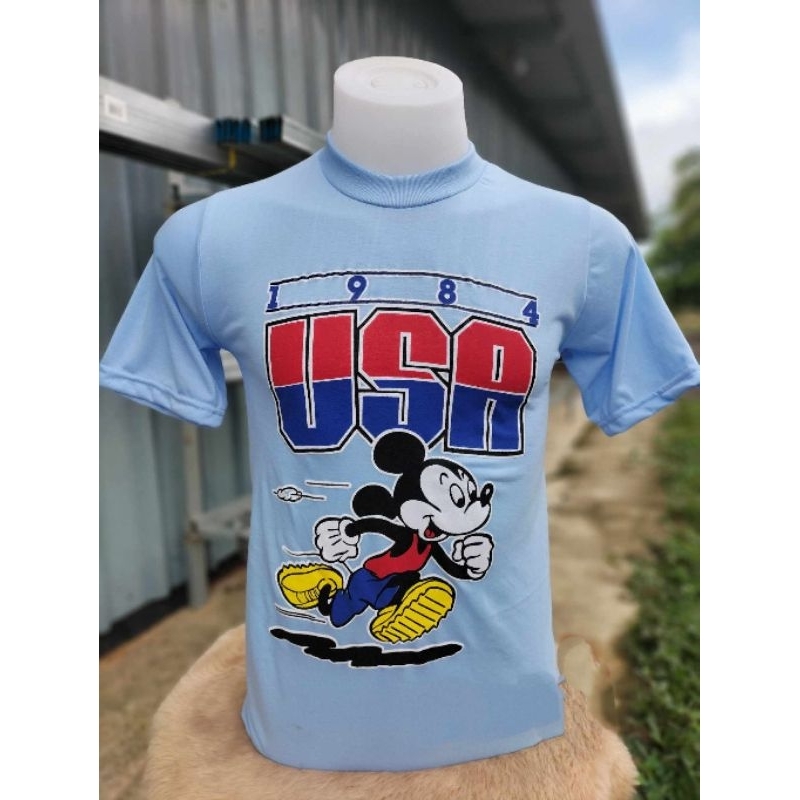 เสื้อยืดผ้าบางคอกลม ลายมิกกี้USAใส่สบายไม่ร้อน - รูปที่ 3