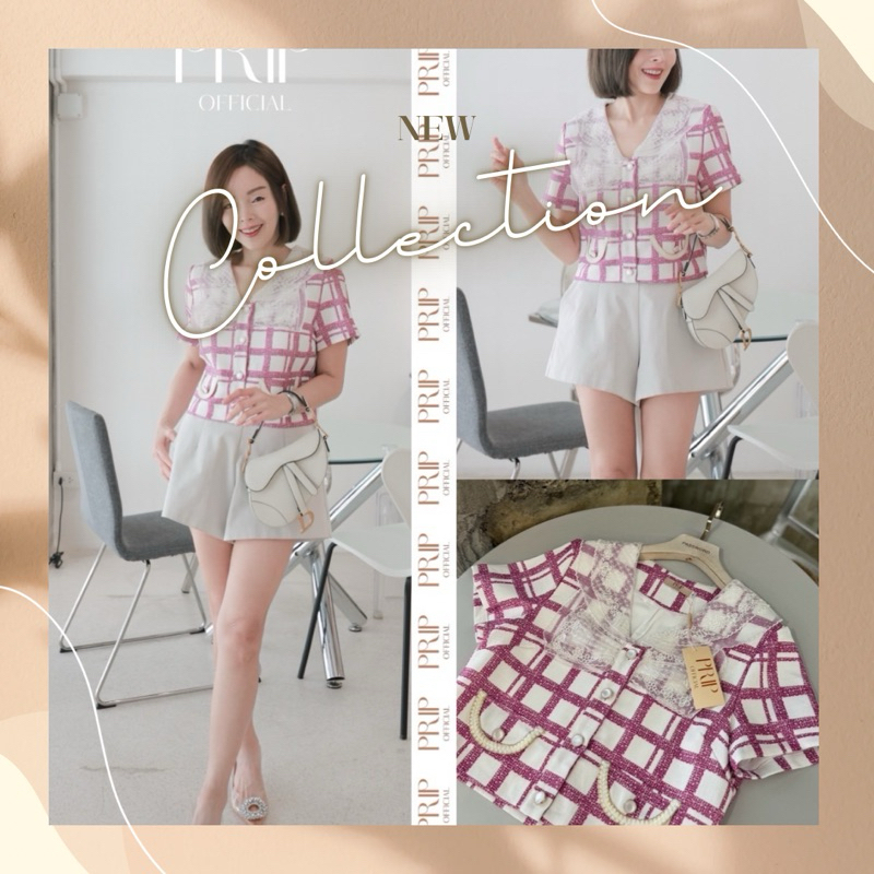 chaline เสื้อแขนสั้นลายน่ารัก
