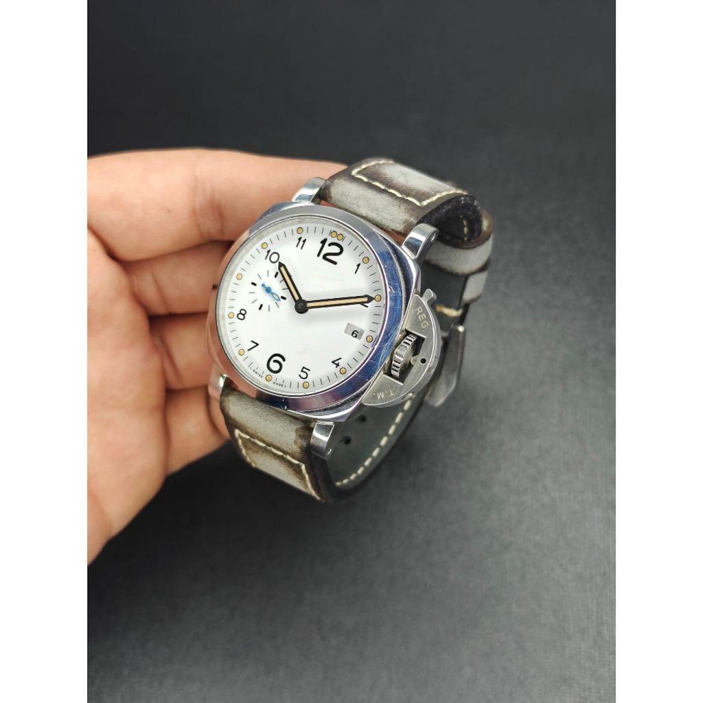สายนาฬิกา สายหนังวัวแท้ overwrist crazy horse Grey Handmade Leather Strap