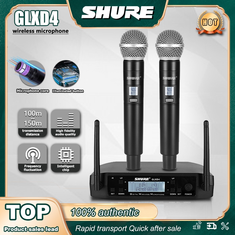 SHURE GLXD4 ไมโครโฟนไร้สายคู่คุณภาพเสียง ที่ดีไร้สาย UHF 800 zm ไมโครโฟนคู่ ที่ให้สัญญาณ ที่ไกลมาก