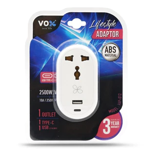 VEXXO อะแดปเตอร์ VEXXO Adapter อะแดปเตอร์ ปลั๊กไฟพ่วง VAP หัวแปลง รองรับแรงดันไฟฟ้า 250โวลต์ 10A/2500Wปลั๊กไฟพ่วง