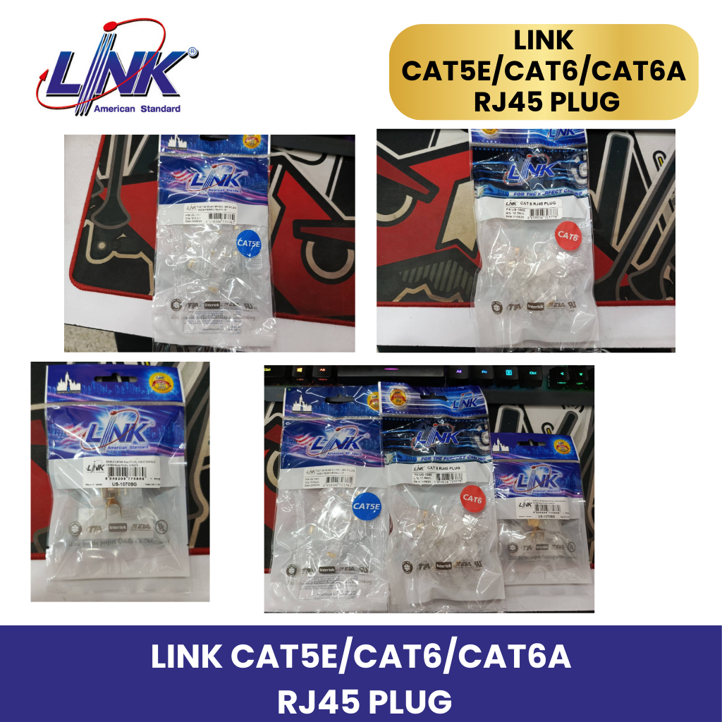 LINK US-1001 CAT5E/US-1002 CAT6/US-1070SG CAT6A RJ45 PLUG  หัว RJ45 จากทาง LINK