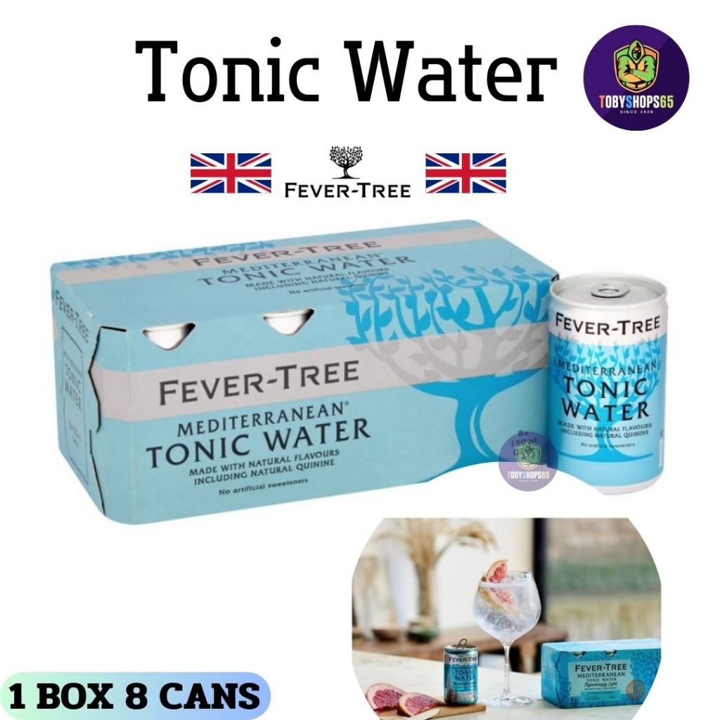 Fever Tree Tonic Water Mediterranean & Premium Indian 8 x 150ml โทนิค วอเตอร์ เครื่องดื่มอัดก๊าซ