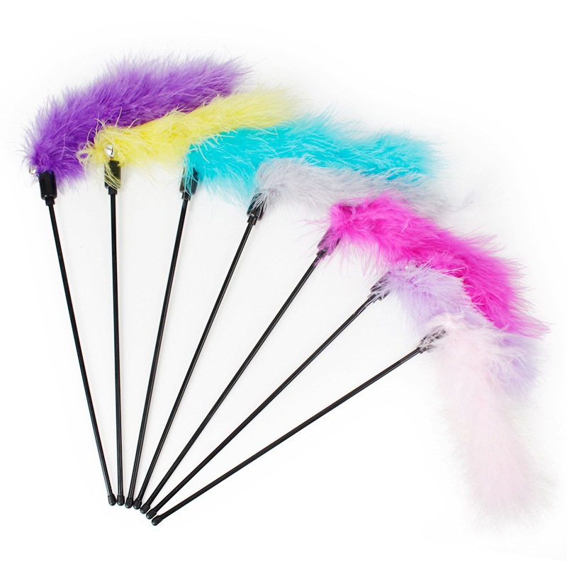 PEKO PET&CAT ไม้ล่อแมว สั้นคละสี ของเล่นแมว ไม้ตกแมว ของเล่นสัตว์เลี้ยง ด้ามยาว 30 ซม.