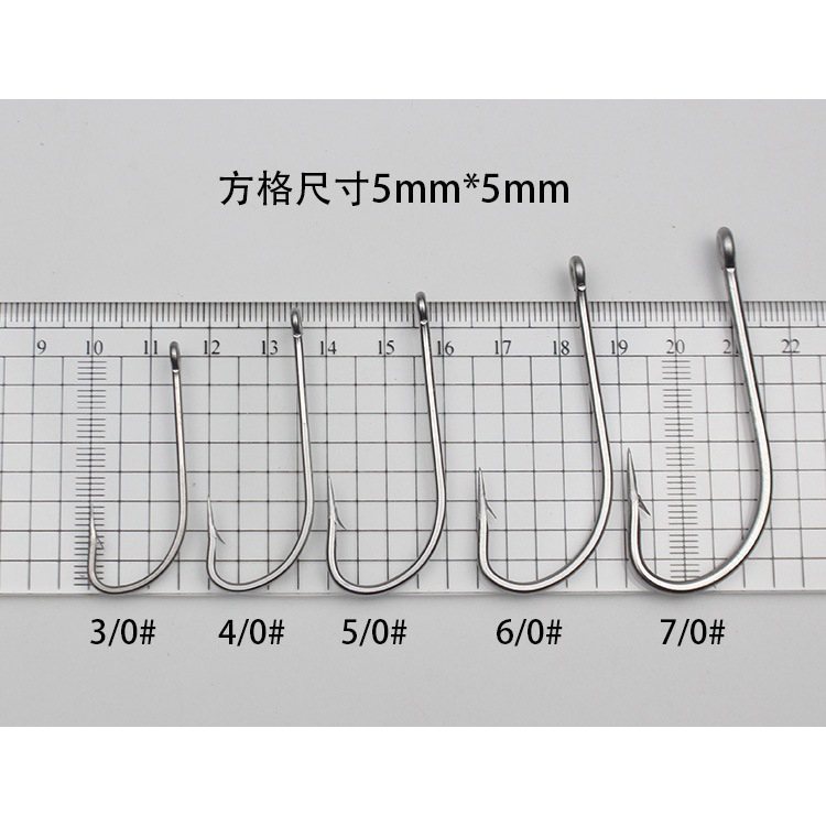 ตัวเบ็ด สแตนเลส ก้านยาว ขนาด 10/0 - 14/0 ( ชุดละ 2ตัว) งาน ตกปลา น้ำจืด น้ำเค็ม - รูปที่ 2