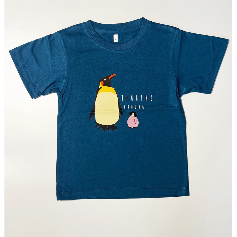[Kid Tshirt] 80-140 เสื้อยืดเด็กแขนสั้น สีน้ำเงินเข้ม (2-10 ปี) พิมพ์ลายเพนกวิน penguin
