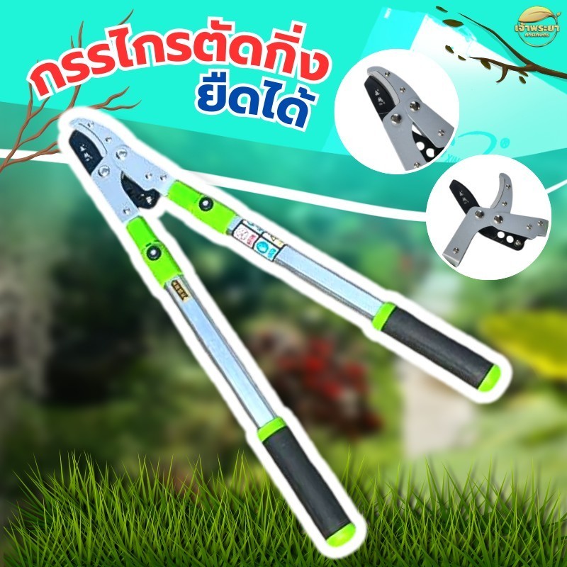 กรรไกรตัดกิ่งยืดได้ ตัดแต่งกิ่งไม้ ปรับความยาว 68- 106cm รุ่นหนา ตัดง่าย โครงสร้างแข็งแรง