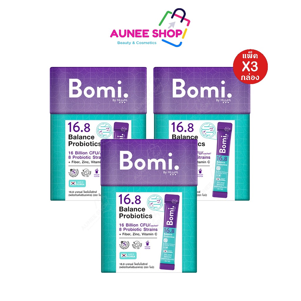 ส่งฟรี/มีไลฟ์ ลด50% (แพค3] Bomi 16.8 Balance Probiotics(14x3g) โบมิ โพรไบโอติกส์ พร้อมทาน จุลินทรีย์ดี