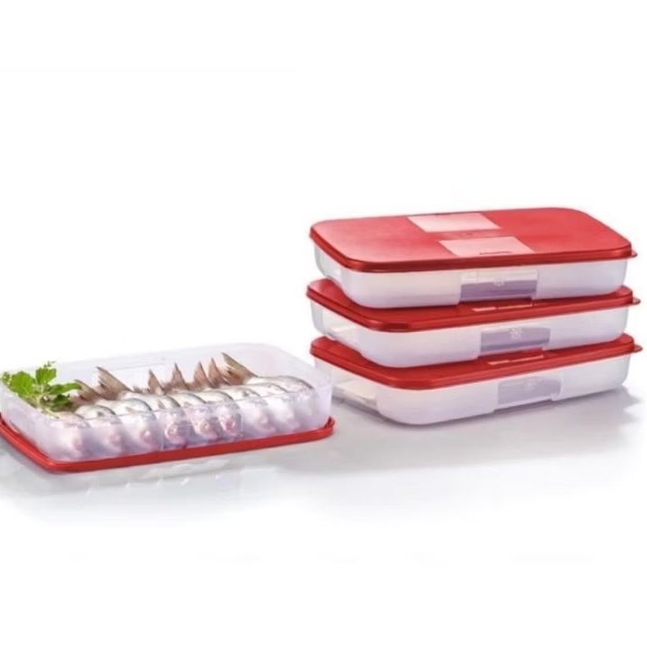 Tupperwareกล่องฟรีซเซอร์เมท ทรงแบน ความจุ550ml. กล่องแช่เเข็ง(1ใบ)