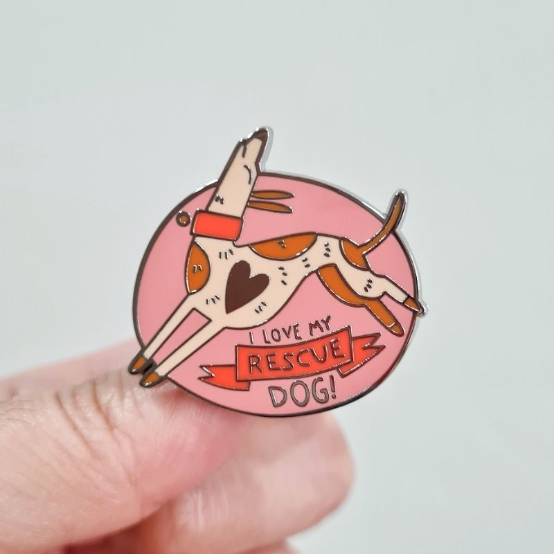Hard Enamel Pin / Brooch / Badge พิน เข็มกลัดแบบหมุด เข็มกลัดโลหะ I love my rescue dog