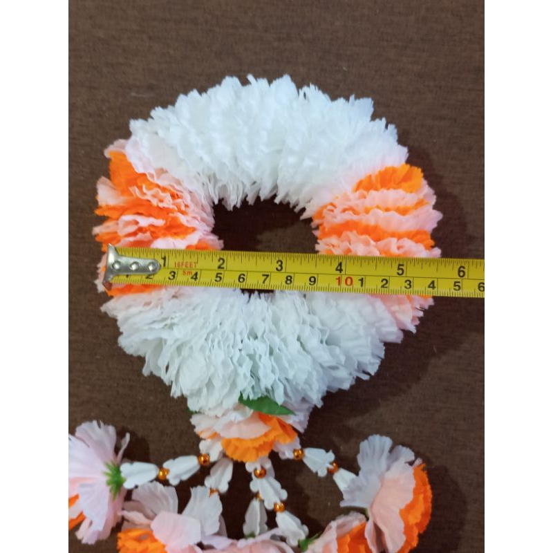 พวงมาลัยกลม ดอกดาวเรือง ทูโทน ฟูๆๆ - รูปที่ 2