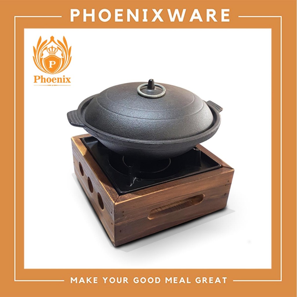 หม้อตื้น พร้อมฝา 19 ซม (วัดรวมหู) เหล็กหล่อ กระทะร้อน ชาม+ฝา หม้อร้อน หม้อเหล็กหล่อ กระทะเหล็กหล่อ YK YY2086