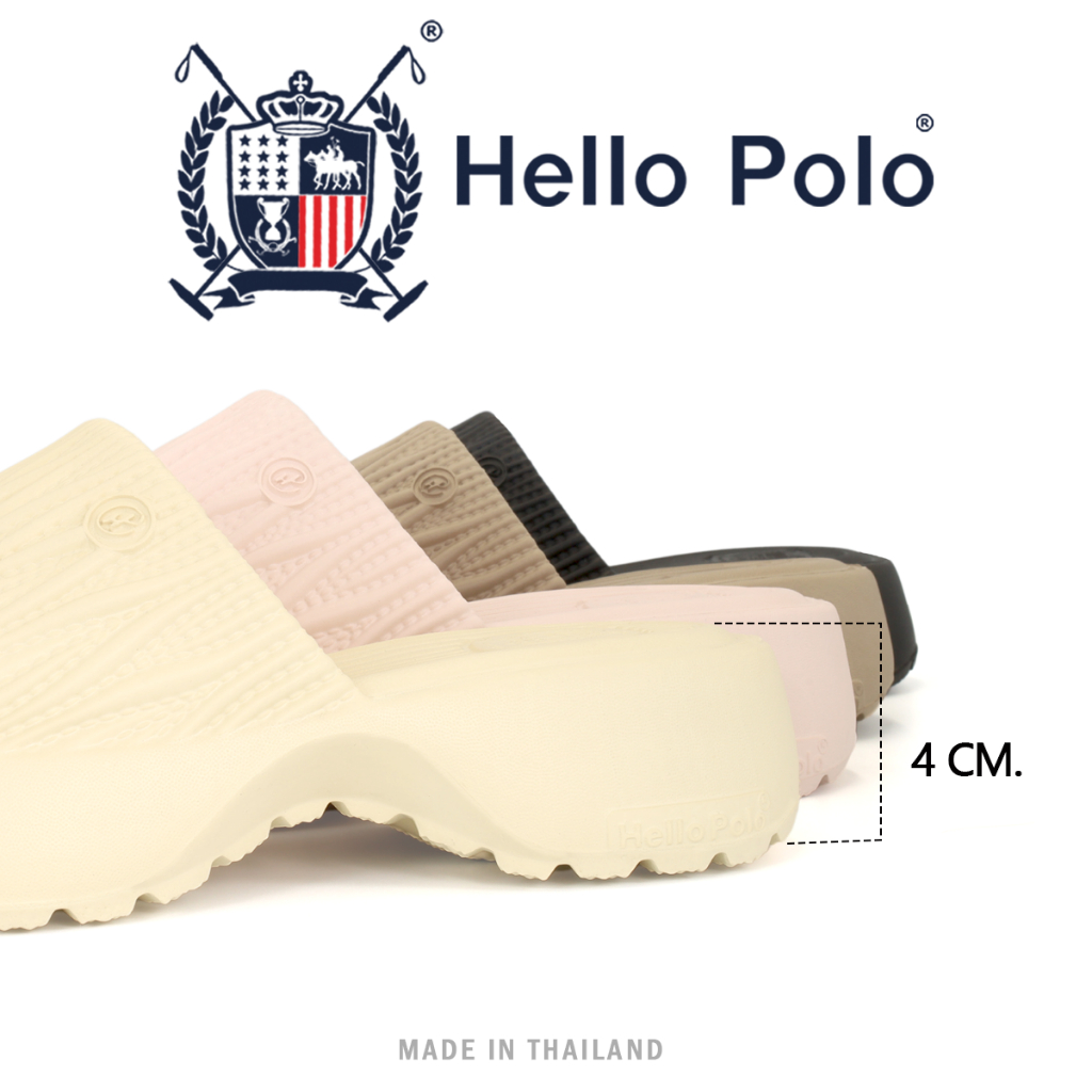 Hello Polo รองเท้าแบบสวม รองเท้าแฟชั่น พื้นหนา กันลื่น รองเท้านิ่มเหมือนเหยียบอึ เบาสบาย ดีไซน์เพรียว รองเท้านุ่ม HP8040