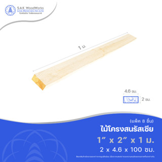 ไม้โครงสนรัสเซีย (Battens) ไม้สน ขนาด 2ซม. × 4.6ซม. × 1เมตร …