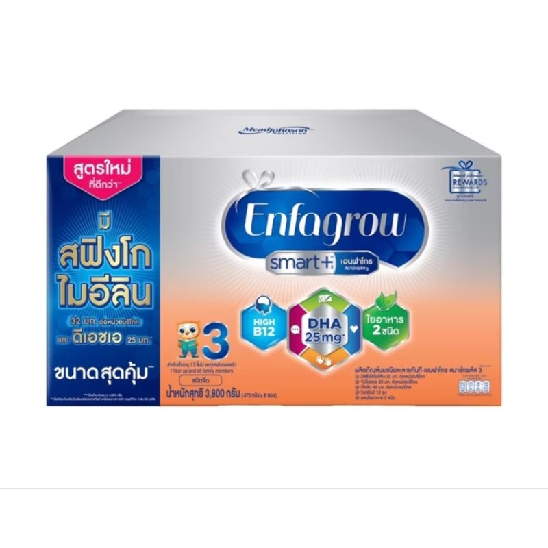 เอนฟาโกร สมาร์ทพลัส นมผง เด็ก สูตร3 ขนาด 3800 กรัม