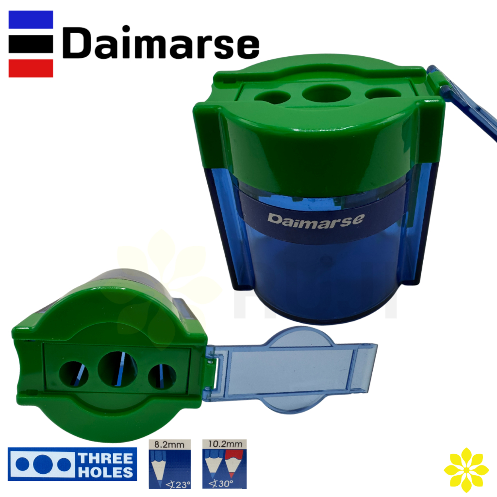 Daimarse DMS-152 คละสี 1 ชิ้น กบเหลาดินสอ 3 รู Three-Hole PENCIL SHARPENER กบเหลา 3 รู เหลาดินสอ เล็ก ใหญ่ RUJI Official