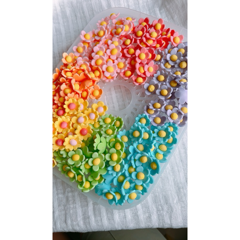 น้ำตาลแต่งเค้ก ดอกไม้ พาสเทล มีให้เลือกหลายสี