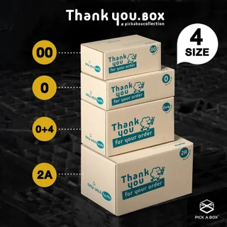 กล่อง THANK YOU BOX (Size 0+4) - 20 ใบ : กล่องพัสดุ ขอบคุณลูกค้า ของแท้ แข็งแรง ทนทาน PICK A BOX