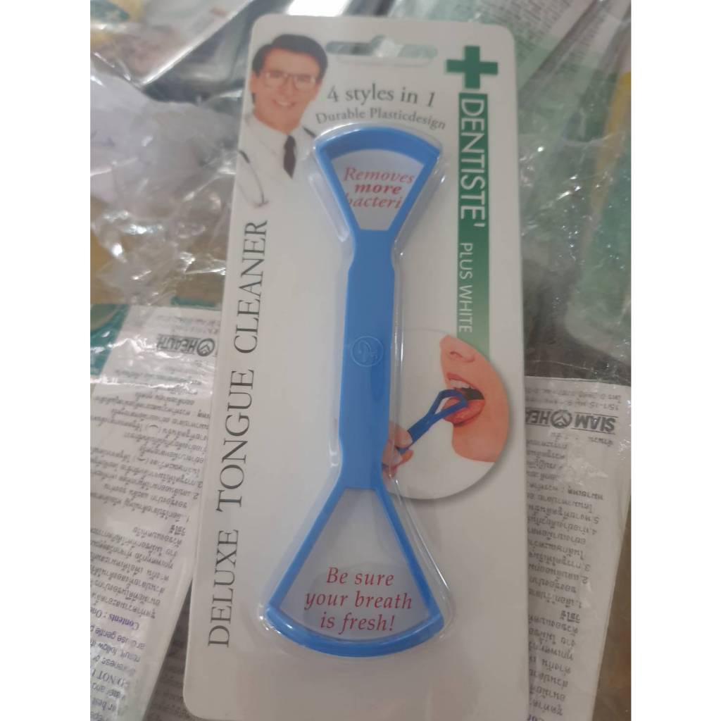 เดนทิสเต้ ที่ขูดลิ้นสองด้าน ทีแปรงลิ้น แปรงลิ้น Dentiste Deluxe Tongue Cleaner ที่ขูดลิ้น 2 ด้าน