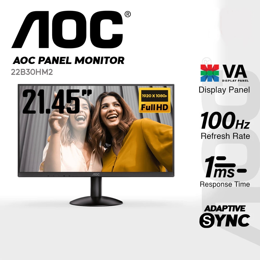 จอมอนิเตอร์ MONITOR AOC 22B30HM2/67 (21.5) VA 100Hz ประกัน 3 ปี