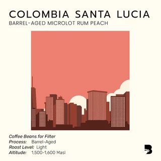 เมล็ดกาแฟ คั่วอ่อน - Colombia Santa Lucia Barrel-Aged Microlot Rum Peach