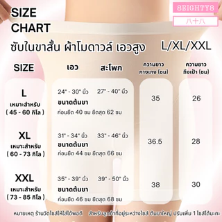 8Eighty8 กางเกงซับในขาสั้นคนท้อง ตั้งครรภ์ คุณเเม่ ผ้าโมดาลว์ 7A ยับยั้งเเบคทีเรีย ผ้านิ่ม สบายตัว