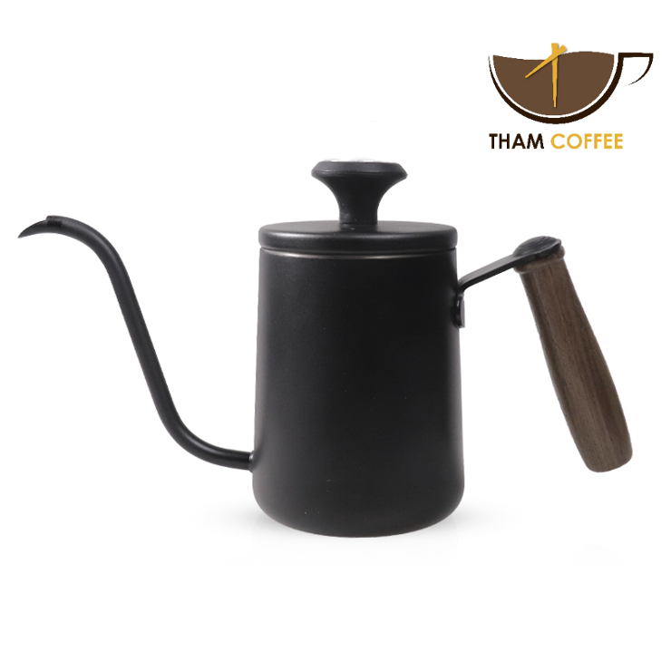 กาดริป กาดริปกาแฟ สแตนเลส กาน้ำร้อน Coffee dripper 350ml 600ml ด้ามจับกันความร้อน ดีไซน์สวยงาม ดูทันสมัย Tham coffee