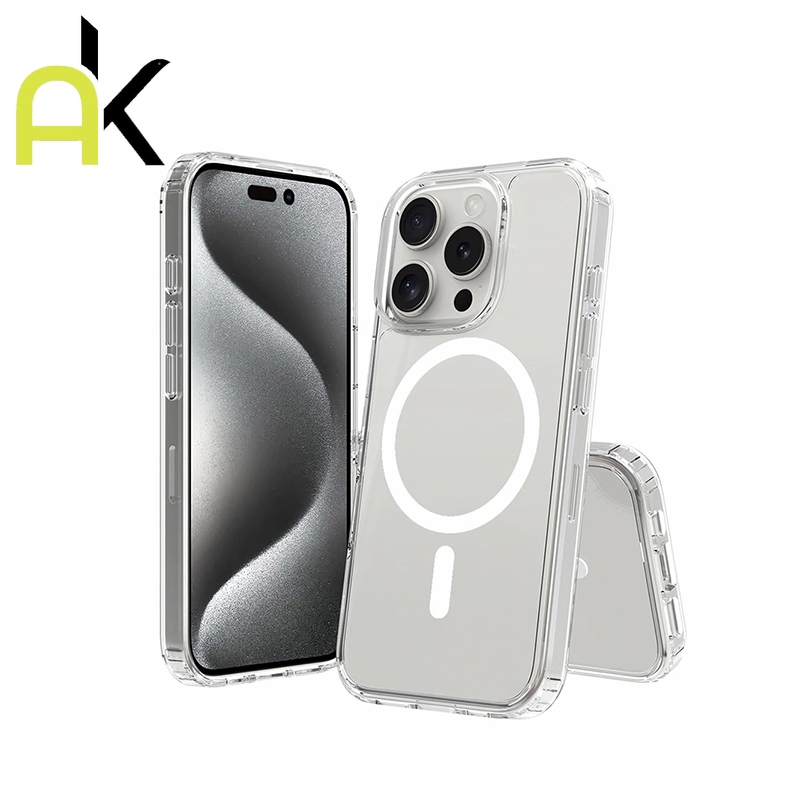 AK เคสกันกระแทกใส เคสแม่เหล็ก ใช้สำหรับ iPhone 17 16 11 12 13 14 15 Pro Max 17 Air TPU Wireless charger Magnetic Case