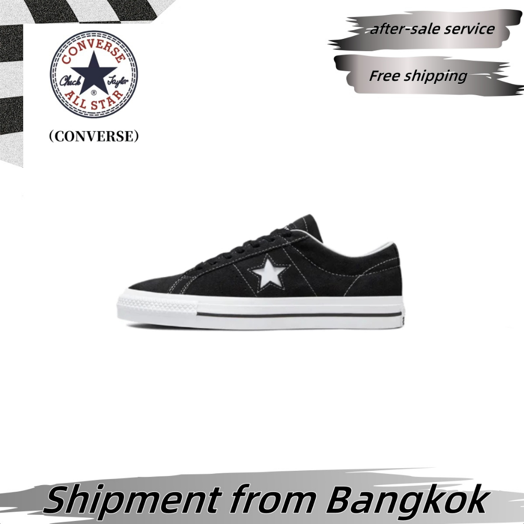 【100%ของแท้】Converse One Star Pro ผ้าใบ รองเท้า 171327C Low Black ป้องกันการลื่นไถล Canvas Sneakers