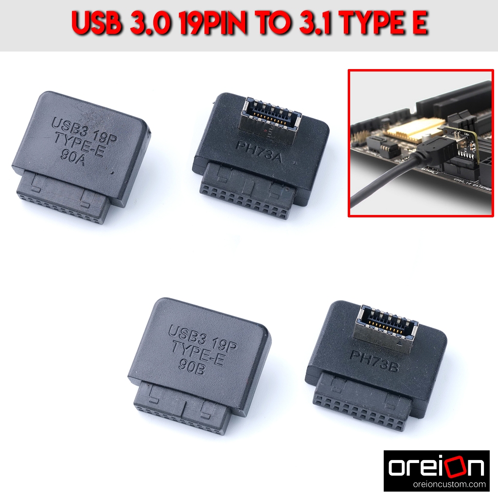 Adapter USB 3.0 19pin To 3.1 Type-E 90c [พร้อมจัดส่งในไทย!!]