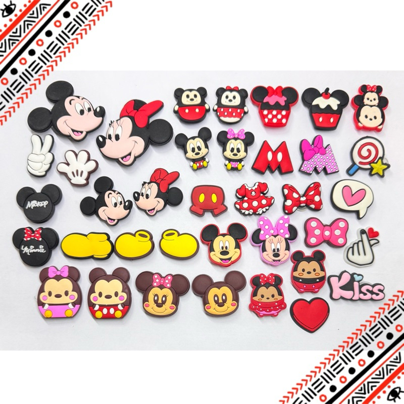 JB MK 🌈🐹🍒ตัวติดรองเท้ามีรู มิกกี้ “ มิกกี้เมาส์ A “ 👠🌈Shoe Charm “ Mickey World - A “ 🥿👠