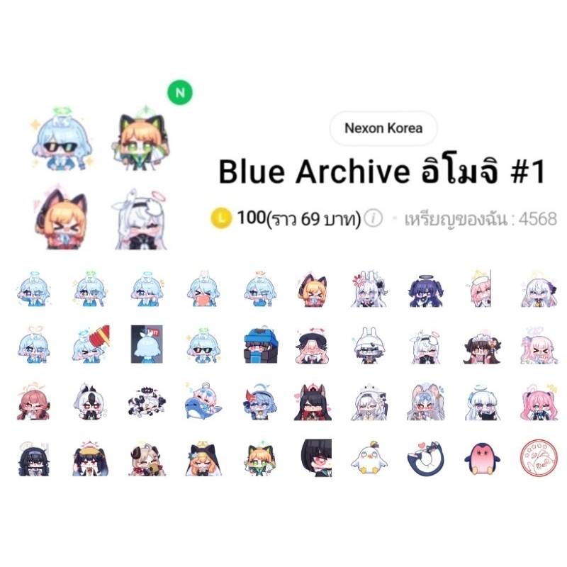 สติกเกอร์ไลน์ ธีมไลน์ Blue Archive บลู อาร์ไคฟ์ พร้อมส่ง ใช้ได้ถาวร