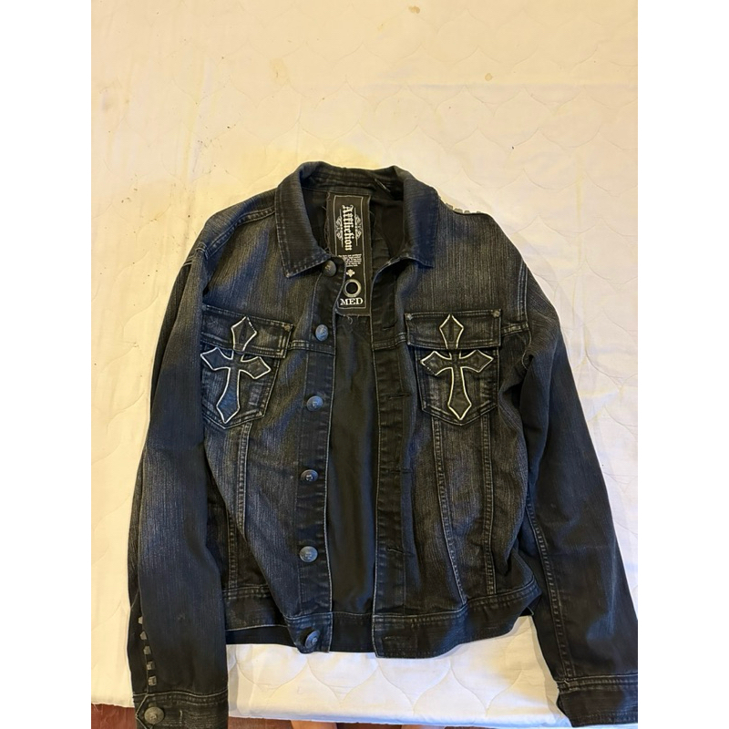 เสื้อคลุมยีนส์ affliction แท้ ไซส์ M Biker clothe