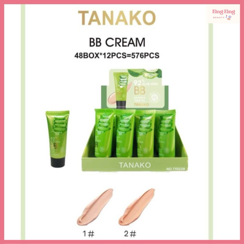 (T5522B) TANAKO 99% Aloe Vera BB Cream บีบีครีม ว่านหางจระเข้ ช่วยบำรุงผิว เนื้อเเมท เกลี่ยง่าย ขนาด 20 มล.