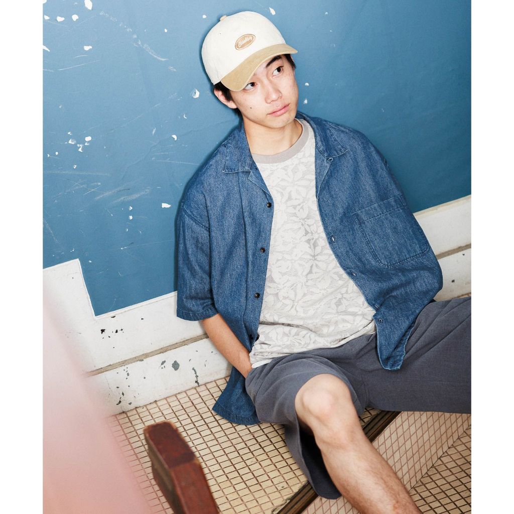 niko and ... Cotton linen sulfurized open-collar shirt