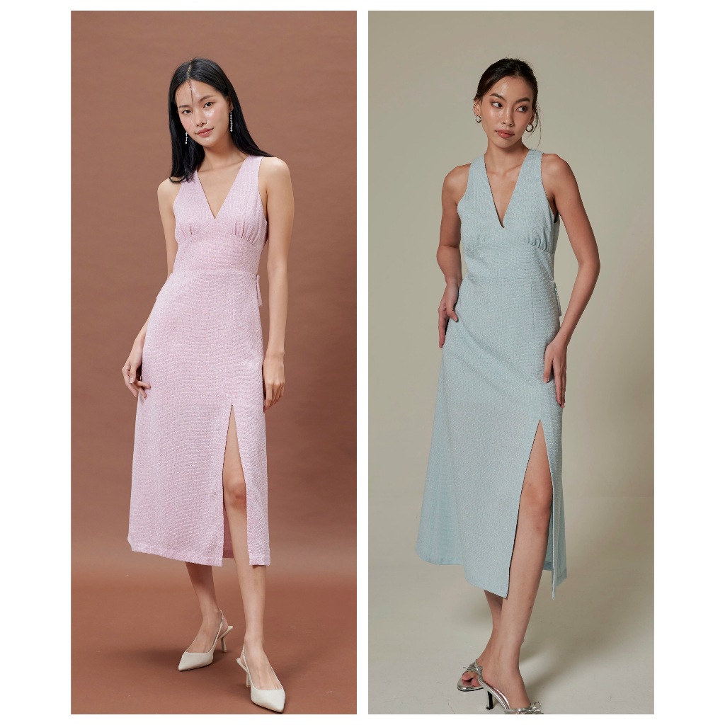 MIST OF RAIN - Jane Bridesmaid - Pink Tweed, Blue Tweed