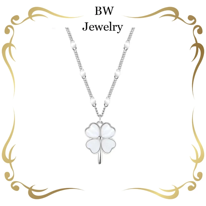BWjewerly Lucky Clover สร้อยคอสั้น สร้อยแฟชั่น สร้อยหินนำโชค