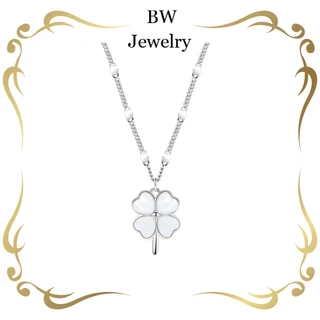 BWjewerly Lucky Clover สร้อยคอสั้น สร้อยแฟชั่น สร้อยหินนำโชค