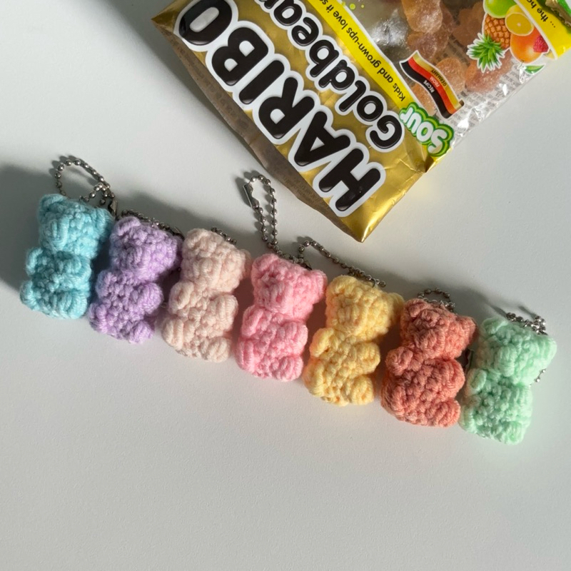 🐻GUMMY BEAR KEYCHAIN พวงกุญแจหมีกัมมี่ไหมพรม