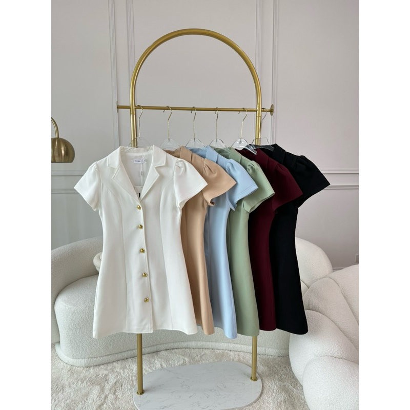*P355 Honey Mini Dress มินิเดรส ผ้าหนามีซับในTeerakan
