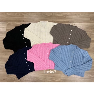 BY IRA Softest Sweater ไหมพรมสเวตเตอร์ ทอลายเปีย มีกระดุมหน้า ใส่เก๋ๆ ชิคๆ (SW-012)