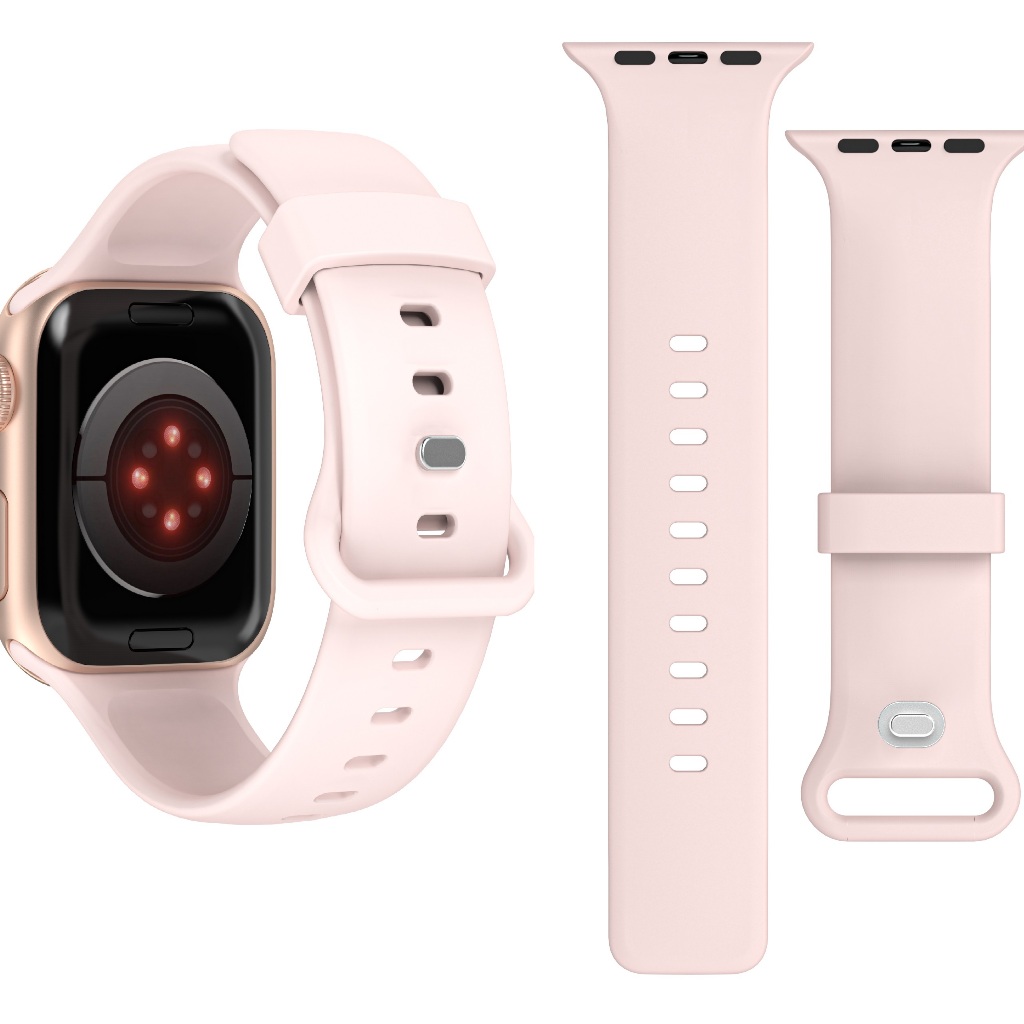 สำหรับ Apple Watch S9 8 7 6 5 4 2 SE Ultra iWatch 49mm.45mm 44mm 42mm สายซิลิโคนระบายอากาศ